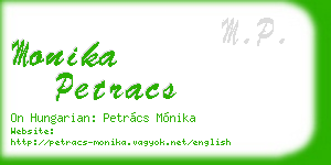 monika petracs business card